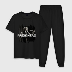 Мужская пижама хлопок с принтом Radiohead , 100% хлопок | брюки и футболка прямого кроя, без карманов, на брюках мягкая резинка на поясе и по низу штанин
 | radiohead | thomas edward yorke | альтернативный рок | арт рок | джонни гринвуд | инди рок | колин гринвуд | том йорк | фил селуэй | эд о’брайен | экспериментальный рок | электронная музыка