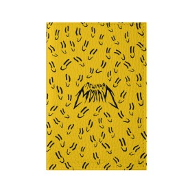 Обложка для паспорта матовая кожа с принтом Пошлая Молли Смайлики , натуральная матовая кожа | размер 19,3 х 13,7 см; прозрачные пластиковые крепления | Тематика изображения на принте: pop | punk | rock | желтый | лого | панк | паттерн | поп | рок | смайл | смайлик