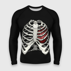 Мужской рашгард 3D с принтом My Heart ,  |  | Тематика изображения на принте: bone | bones | chest | heart | hearts | love | organ | organs | ribs | skeleton | x ray | грудная клетка | кости | кость | орган | органы | ребра | рентген | сердца | сердце | скелет