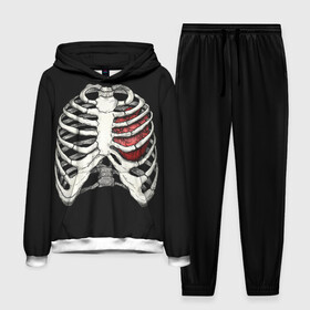 Мужской костюм 3D (с толстовкой) с принтом My Heart ,  |  | Тематика изображения на принте: bone | bones | chest | heart | hearts | love | organ | organs | ribs | skeleton | x ray | грудная клетка | кости | кость | орган | органы | ребра | рентген | сердца | сердце | скелет