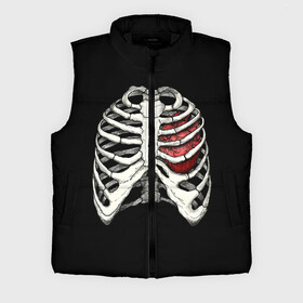 Мужской жилет утепленный 3D с принтом My Heart ,  |  | bone | bones | chest | heart | hearts | love | organ | organs | ribs | skeleton | x ray | грудная клетка | кости | кость | орган | органы | ребра | рентген | сердца | сердце | скелет