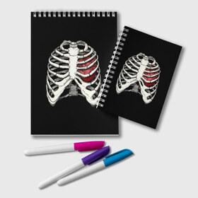 Блокнот с принтом My Heart , 100% бумага | 48 листов, плотность листов — 60 г/м2, плотность картонной обложки — 250 г/м2. Листы скреплены удобной пружинной спиралью. Цвет линий — светло-серый
 | bone | bones | chest | heart | hearts | love | organ | organs | ribs | skeleton | x ray | грудная клетка | кости | кость | орган | органы | ребра | рентген | сердца | сердце | скелет