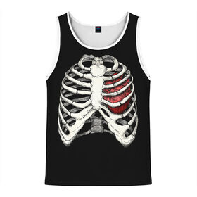 Мужская майка 3D с принтом My Heart , 100% полиэстер | круглая горловина, приталенный силуэт, длина до линии бедра. Пройма и горловина окантованы тонкой бейкой | bone | bones | chest | heart | hearts | love | organ | organs | ribs | skeleton | x ray | грудная клетка | кости | кость | орган | органы | ребра | рентген | сердца | сердце | скелет