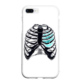 Чехол для iPhone 7Plus/8 Plus матовый с принтом X-Ray , Силикон | Область печати: задняя сторона чехла, без боковых панелей | bone | bones | chest | heart | hearts | love | organ | organs | ribs | skeleton | x ray | грудная клетка | кости | кость | орган | органы | ребра | рентген | сердца | сердце | скелет