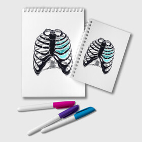 Блокнот с принтом X-Ray , 100% бумага | 48 листов, плотность листов — 60 г/м2, плотность картонной обложки — 250 г/м2. Листы скреплены удобной пружинной спиралью. Цвет линий — светло-серый
 | Тематика изображения на принте: bone | bones | chest | heart | hearts | love | organ | organs | ribs | skeleton | x ray | грудная клетка | кости | кость | орган | органы | ребра | рентген | сердца | сердце | скелет
