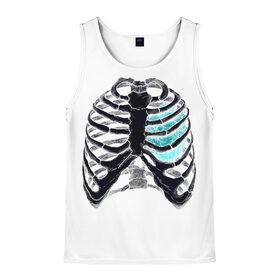 Мужская майка 3D с принтом X-Ray , 100% полиэстер | круглая горловина, приталенный силуэт, длина до линии бедра. Пройма и горловина окантованы тонкой бейкой | bone | bones | chest | heart | hearts | love | organ | organs | ribs | skeleton | x ray | грудная клетка | кости | кость | орган | органы | ребра | рентген | сердца | сердце | скелет