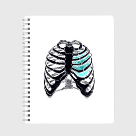 Тетрадь с принтом X-Ray , 100% бумага | 48 листов, плотность листов — 60 г/м2, плотность картонной обложки — 250 г/м2. Листы скреплены сбоку удобной пружинной спиралью. Уголки страниц и обложки скругленные. Цвет линий — светло-серый
 | Тематика изображения на принте: bone | bones | chest | heart | hearts | love | organ | organs | ribs | skeleton | x ray | грудная клетка | кости | кость | орган | органы | ребра | рентген | сердца | сердце | скелет