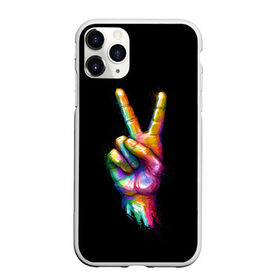 Чехол для iPhone 11 Pro Max матовый с принтом V , Силикон |  | finger | fingers | gesture | glitch | hand | peace | sign | v | victory | глитч | жест | знак | краски | лич | мир | палец | пальцами | пальцы | победа | рука | руки | сигна | хиппи