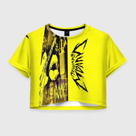 Женская футболка Crop-top 3D с принтом  Пошлая Молли , 100% полиэстер | круглая горловина, длина футболки до линии талии, рукава с отворотами | абстракция | мода | музыка | надпись | пошлая молли | рок
