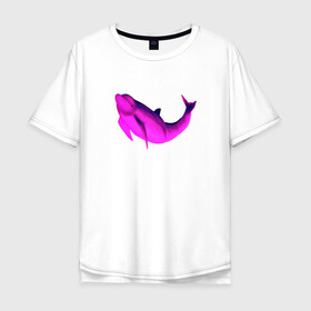 Мужская футболка хлопок Oversize с принтом Розовый дельфин , 100% хлопок | свободный крой, круглый ворот, “спинка” длиннее передней части | dolphin | mammal | marine animal | ocean | pink dolphin | sea | water | whale | вода | дельфин | кит | млекопитающее | море | морское животное | океан | розовый дельфин