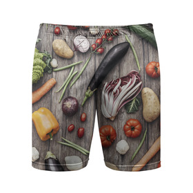 Мужские шорты спортивные с принтом Еда ,  |  | doodling | pattern | textures | tiles | дудлинг | еда | коллаж | овощи | паттерны | тайлы | текстуры | фон | фото