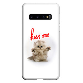 Чехол для Samsung Galaxy S10 с принтом Kiss me cat , Силикон | Область печати: задняя сторона чехла, без боковых панелей | cat | kiss | me | детей | для | интересная | киса | киска | коллаж | кот | котенок | котик | котоколлаж | кошак | кошечка | кошка | любимка | много | мультик | мультфильм | мур | поцелуй | прикольная | разноцветный