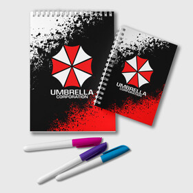 Блокнот с принтом RESIDENT EVIL UMBRELLA , 100% бумага | 48 листов, плотность листов — 60 г/м2, плотность картонной обложки — 250 г/м2. Листы скреплены удобной пружинной спиралью. Цвет линий — светло-серый
 | ada wong | biohazard | leon | nemesis | project resistance | raccoon city | re | re3 | resident evil | resident evil 3 | rpd | stars | umbrella | ада вонг | амбрелла | немезис | ужасы