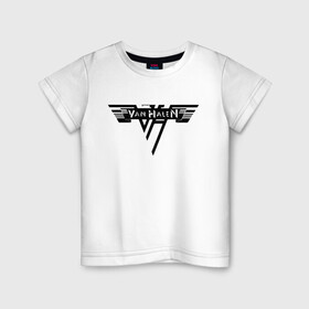 Детская футболка хлопок с принтом Van Halen Logo | Ван Хален (Z) , 100% хлопок | круглый вырез горловины, полуприлегающий силуэт, длина до линии бедер | lee roth | van halen | vh | алекс ван хален | вольфганг ван хален | глэм метал | дэвид ли рот | хард рок | хеви метал | эдди ван хален
