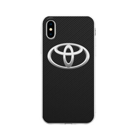 Чехол для iPhone X матовый с принтом Toyota carbon , Силикон | Печать на задней стороне чехла, без боковой панели | 2020 | alphard | auto | camry | corolla | highlander | hilux | land cruiser 200 | prado | rav4 | sport | supra | toyota | tundra | авто | автомобиль | автомобильные | альфард | бренд | камри | марка | машины | спорт | тойота