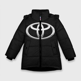 Зимняя куртка для девочек 3D с принтом Toyota carbon , ткань верха — 100% полиэстер; подклад — 100% полиэстер, утеплитель — 100% полиэстер. | длина ниже бедра, удлиненная спинка, воротник стойка и отстегивающийся капюшон. Есть боковые карманы с листочкой на кнопках, утяжки по низу изделия и внутренний карман на молнии. 

Предусмотрены светоотражающий принт на спинке, радужный светоотражающий элемент на пуллере молнии и на резинке для утяжки. | 2020 | alphard | auto | camry | corolla | highlander | hilux | land cruiser 200 | prado | rav4 | sport | supra | toyota | tundra | авто | автомобиль | автомобильные | альфард | бренд | камри | марка | машины | спорт | тойота