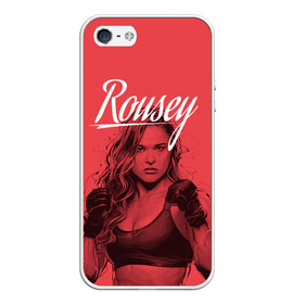 Чехол для iPhone 5/5S матовый с принтом Ronda Rousey , Силикон | Область печати: задняя сторона чехла, без боковых панелей | mma | ronda rousey | rowdy | ufc | мма | ронда роузи