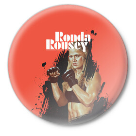 Значок с принтом Ronda Rousey ,  металл | круглая форма, металлическая застежка в виде булавки | mma | ronda rousey | rowdy | ufc | мма | ронда роузи