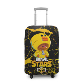 Чехол для чемодана 3D с принтом Brawl Stars Leon Duck , 86% полиэфир, 14% спандекс | двустороннее нанесение принта, прорези для ручек и колес | brawl | brawl stars | brawlstars | duck | game | loen | paint | star | stars | бравл | браво | детская | детский | детям | звезда | звезды | игра | краски | леон | стар | старс | утка