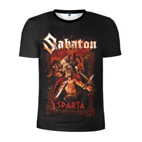 Мужская футболка 3D спортивная с принтом Sabaton - Sparta , 100% полиэстер с улучшенными характеристиками | приталенный силуэт, круглая горловина, широкие плечи, сужается к линии бедра | battle metal | sabaton | военный рок | йоаким броден | крис рёланд | пар сундстрём | рок | рок группа | хэви метал | шведская группа | шведский рок