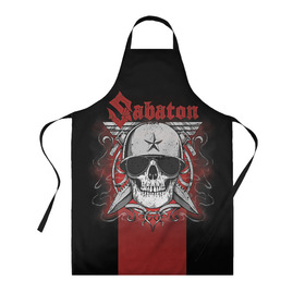 Фартук 3D с принтом Sabaton Army Skull , 100% полиэстер | общий размер — 65 х 85 см, ширина нагрудника — 26 см, горловина — 53 см, длина завязок — 54 см, общий обхват в поясе — 173 см. Принт на завязках и на горловине наносится с двух сторон, на основной части фартука — только с внешней стороны | battle metal | sabaton | военный рок | йоаким броден | крис рёланд | пар сундстрём | рок | рок группа | хэви метал | шведская группа | шведский рок