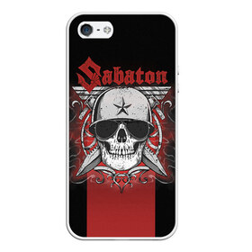 Чехол для iPhone 5/5S матовый с принтом Sabaton Army Skull , Силикон | Область печати: задняя сторона чехла, без боковых панелей | battle metal | sabaton | военный рок | йоаким броден | крис рёланд | пар сундстрём | рок | рок группа | хэви метал | шведская группа | шведский рок