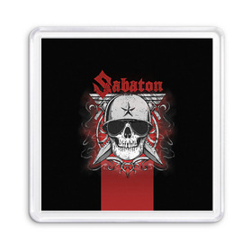 Магнит 55*55 с принтом Sabaton Army Skull , Пластик | Размер: 65*65 мм; Размер печати: 55*55 мм | battle metal | sabaton | военный рок | йоаким броден | крис рёланд | пар сундстрём | рок | рок группа | хэви метал | шведская группа | шведский рок