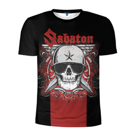 Мужская футболка 3D спортивная с принтом Sabaton Army Skull , 100% полиэстер с улучшенными характеристиками | приталенный силуэт, круглая горловина, широкие плечи, сужается к линии бедра | battle metal | sabaton | военный рок | йоаким броден | крис рёланд | пар сундстрём | рок | рок группа | хэви метал | шведская группа | шведский рок