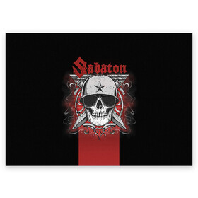 Поздравительная открытка с принтом Sabaton Army Skull , 100% бумага | плотность бумаги 280 г/м2, матовая, на обратной стороне линовка и место для марки
 | battle metal | sabaton | военный рок | йоаким броден | крис рёланд | пар сундстрём | рок | рок группа | хэви метал | шведская группа | шведский рок