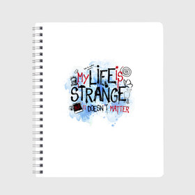 Тетрадь с принтом LIFE IS STRANGE , 100% бумага | 48 листов, плотность листов — 60 г/м2, плотность картонной обложки — 250 г/м2. Листы скреплены сбоку удобной пружинной спиралью. Уголки страниц и обложки скругленные. Цвет линий — светло-серый
 | chloe | life is strange | life is strange 2 | max | игра | лайф ис стрэндж | макс | надпись | хлоя