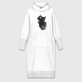 Платье удлиненное хлопок с принтом Грозовой, кошак (опасный) ,  |  | зубастый | котиков | коты | опасный | семья | черный