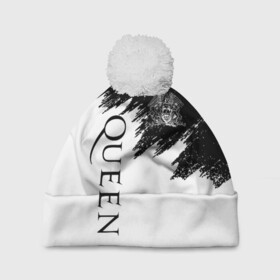 Шапка 3D c помпоном с принтом QUEEN , 100% полиэстер | универсальный размер, печать по всей поверхности изделия | queen | rock | we will rock you | брайан мэи | группа queen | группа квин | джон дикон | квин | королева | король | роджер тейлор | рок | фредди меркьюри