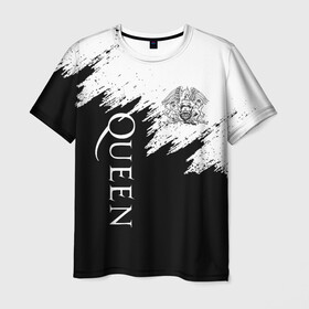 Мужская футболка 3D с принтом QUEEN , 100% полиэфир | прямой крой, круглый вырез горловины, длина до линии бедер | queen | rock | we will rock you | брайан мэи | группа queen | группа квин | джон дикон | квин | королева | король | роджер тейлор | рок | фредди меркьюри