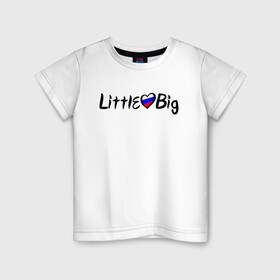 Детская футболка хлопок с принтом Little Big , 100% хлопок | круглый вырез горловины, полуприлегающий силуэт, длина до линии бедер | Тематика изображения на принте: 20 | 2020 | big | eurovision | hooligans | little | music | rus | russian | биг | бузова | евровидение | ильич | литл | музыка | россия | флаг | шрифт