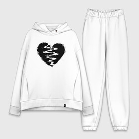 Женский костюм хлопок Oversize с принтом Lizer ,  |  | art | black | heart | lizer | love | love is | rap | арт | артист | дым | лизер | любовь | музыка | прикольная | реп | репер | русский реп | рэп | сердце