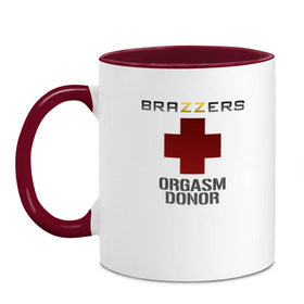 Кружка двухцветная с принтом Brazzers orgasm donor , керамика | объем — 330 мл, диаметр — 80 мм. Цветная ручка и кайма сверху, в некоторых цветах — вся внутренняя часть | brazzers | milf | ананизм | бразерс | браззерс | братья | донор | звезда | милф | мо | надпись | прик