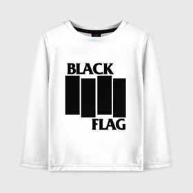 Детский лонгслив хлопок с принтом BLACK FLAG , 100% хлопок | круглый вырез горловины, полуприлегающий силуэт, длина до линии бедер | Тематика изображения на принте: black flag | music | punk | rock | музыка | панк | рок | чернй флаг