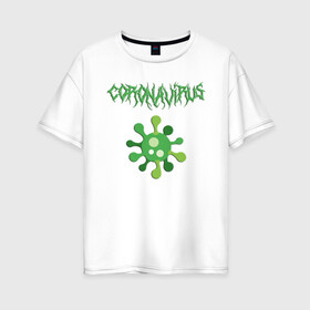 Женская футболка хлопок Oversize с принтом Коронавирус World Tour , 100% хлопок | свободный крой, круглый ворот, спущенный рукав, длина до линии бедер
 | 2019 ncov | coronavirus | virus | world tour | вирус | коронавирус | мировой тур