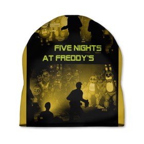 Шапка 3D с принтом Five Nights at Freddys , 100% полиэстер | универсальный размер, печать по всей поверхности изделия | five | freddys | horror | nights | point and click | survival | игра | ночей | пять | фредди
