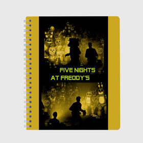Тетрадь с принтом Five Nights at Freddys , 100% бумага | 48 листов, плотность листов — 60 г/м2, плотность картонной обложки — 250 г/м2. Листы скреплены сбоку удобной пружинной спиралью. Уголки страниц и обложки скругленные. Цвет линий — светло-серый
 | five | freddys | horror | nights | point and click | survival | игра | ночей | пять | фредди