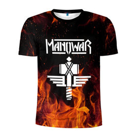 Мужская футболка 3D спортивная с принтом Manowar , 100% полиэстер с улучшенными характеристиками | приталенный силуэт, круглая горловина, широкие плечи, сужается к линии бедра | man of war | manowar | music | rock | мановар | музыка | рок