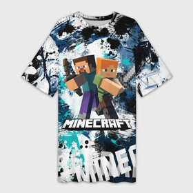 Платье-футболка 3D с принтом Minecraft   Майнкрафт ,  |  | creeper | earth | game | minecraft | minecraft earth | блоки | грифер | игры | квадраты | компьютерная игра | крипер | маинкрафт | майн | майнкравт | майнкрафт