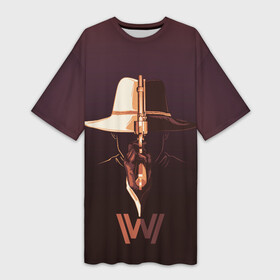 Платье-футболка 3D с принтом Westworld ,  |  | man in black | vdosadir | westworld | джонатан нолан | западный мир | лиза джой | мир дикого запада | человек в чёрном