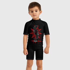 Детский купальный костюм 3D с принтом Slipknot , Полиэстер 85%, Спандекс 15% | застежка на молнии на спине | animal | blood | metal | rock | slipknot | геометрия | группа | животные | знак | козел | кровь | логотип | маски | метал | парню | петля | прикольная | рога | рок | символ | слипкнот