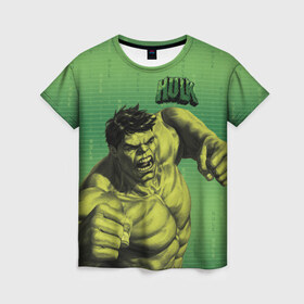 Женская футболка 3D с принтом Hulk , 100% полиэфир ( синтетическое хлопкоподобное полотно) | прямой крой, круглый вырез горловины, длина до линии бедер | avengers | bruce banner | hulk | marvel | vdzabma | брюс баннер | комикс | марвел | мстители | халк