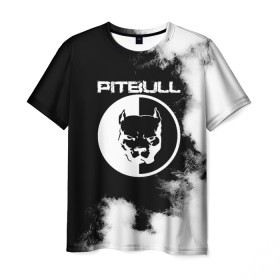 Мужская футболка 3D с принтом Pitbull , 100% полиэфир | прямой крой, круглый вырез горловины, длина до линии бедер | american | pit bull | pitbul | pitbull | syndicate | te | агрессия | американский | апбт | башка | бошка | взгляд | голова | животное | зверь | злой | надпись | пит буль | питбул | питбуль | питбультерьер | псина | собака