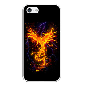 Чехол для iPhone 5/5S матовый с принтом Phoenix , Силикон | Область печати: задняя сторона чехла, без боковых панелей | Тематика изображения на принте: beast | bird | creature | fire | flame | myth | mythical | phoenix | space | зверь | космос | миф | мифические | мифическое | огонь | пламя | птица | существо | феникс