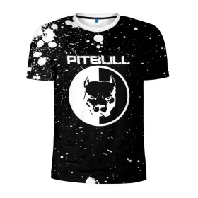 Мужская футболка 3D спортивная с принтом Pitbull , 100% полиэстер с улучшенными характеристиками | приталенный силуэт, круглая горловина, широкие плечи, сужается к линии бедра | 