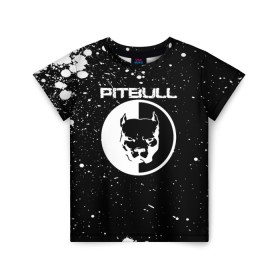 Детская футболка 3D с принтом Pitbull , 100% гипоаллергенный полиэфир | прямой крой, круглый вырез горловины, длина до линии бедер, чуть спущенное плечо, ткань немного тянется | 