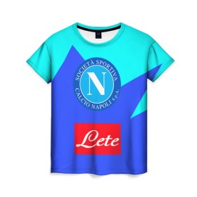Женская футболка 3D с принтом Наполи , 100% полиэфир ( синтетическое хлопкоподобное полотно) | прямой крой, круглый вырез горловины, длина до линии бедер | napoli | италия | наполи | неаполь | футбол